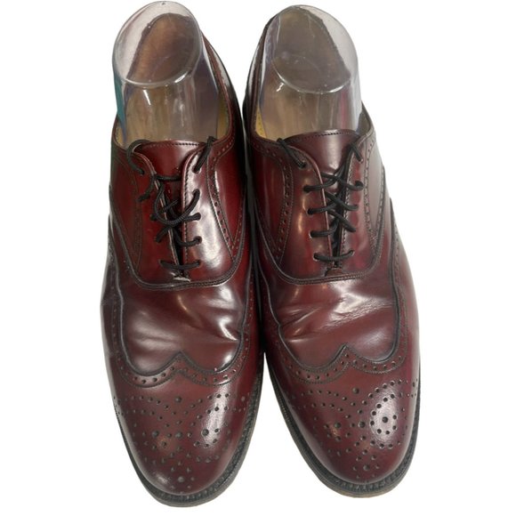J. Murphy By Johnston & Murphy Men's Brown Leather Wingtip Oxfords Size 8.5M EUC - Picture 2 of 10